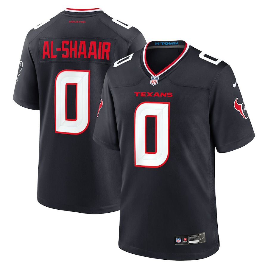 Men Houston Texans #0 Azeez Al-Shaair Nike Navy Team Game NFL Jersey